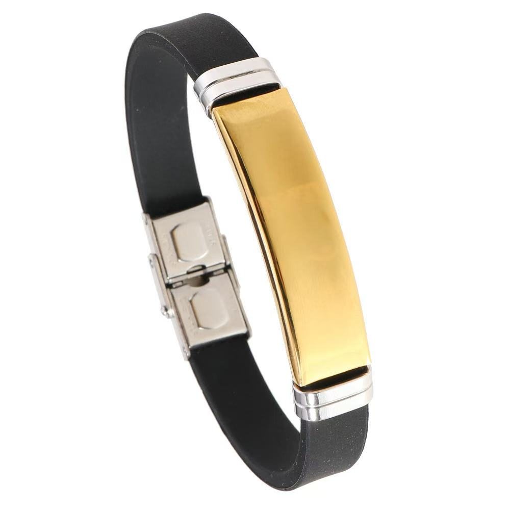 Bracelet Homme et Unisexe en Acier Inoxydable Plaque Or – Gourmette Geometrique Moderne – Bracelet de Luxe pour Anniversaire et Cadeau – Style à la Mode et Durable