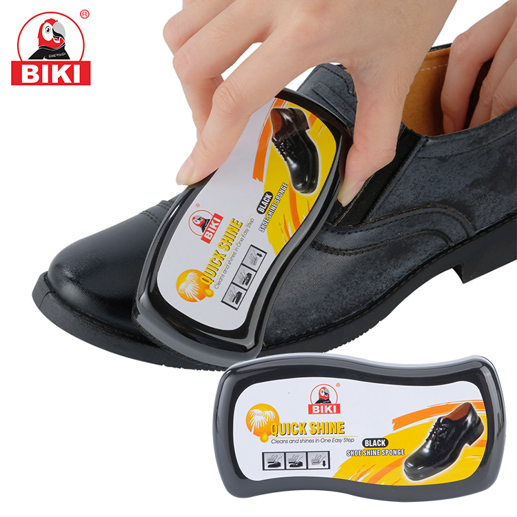 Eponge de Cirage BIKI – Crème de Lustrage Instantanée pour Chaussures – Rénovateur de Couleur pour Cuir Homme et Femme – Entretien Rapide